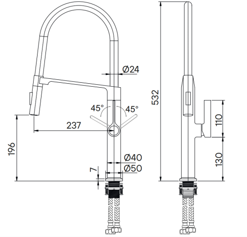 Смеситель для кухни Paulmark BARREL Ba214029-BS на раковину брашированная нержавеющая сталь - фото 2